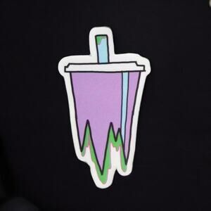 Kawaii Sticker Purple Boba Bubble Tea Melting Food Drink Boba Pastel Goth